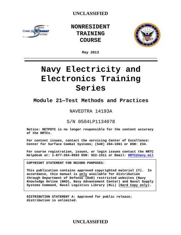 Front cover of NEETS Module 21